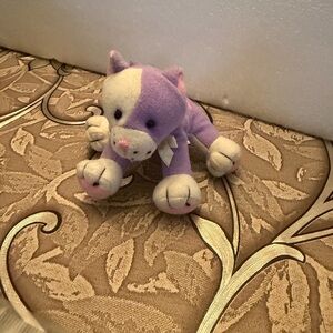 Purple and White Plush Cat Toy